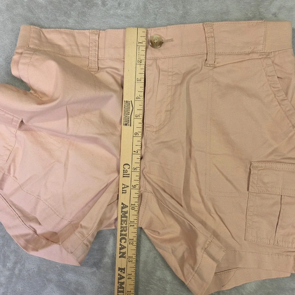 Lee Womens Cargo Shorts Peach Pink Regular Fit Mid Rise Size 6M 1CWCS04